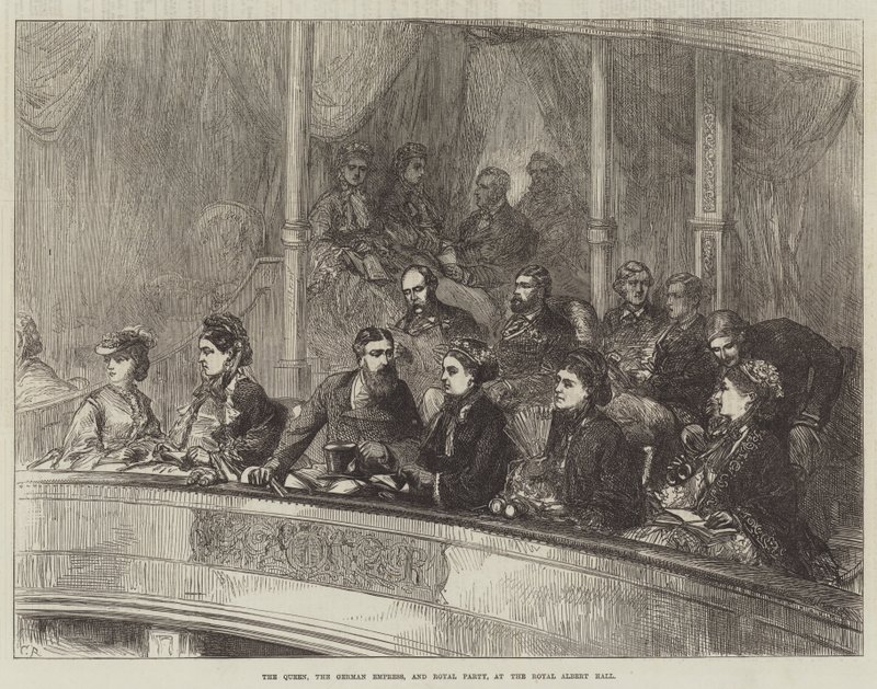 Dronningen, den tyske kejserinde og det kongelige selskab i Royal Albert Hall af Sir John Charles Robinson