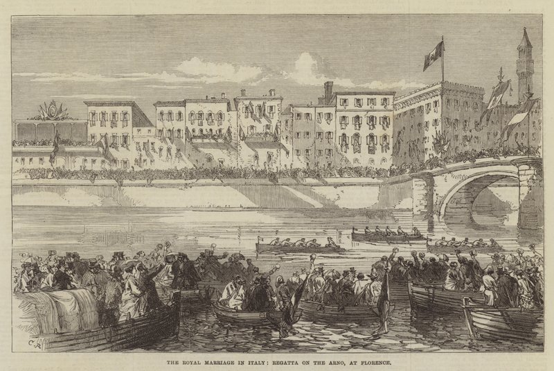 Det kongelige ægteskab i Italien, Regatta på Arno, i Firenze af Sir John Charles Robinson