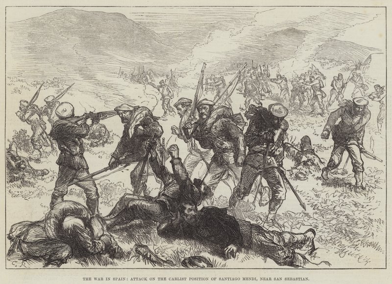 Krigen i Spanien, Angreb på Santiago Mendis Carlist-position nær San Sebastian af Sir John Charles Robinson
