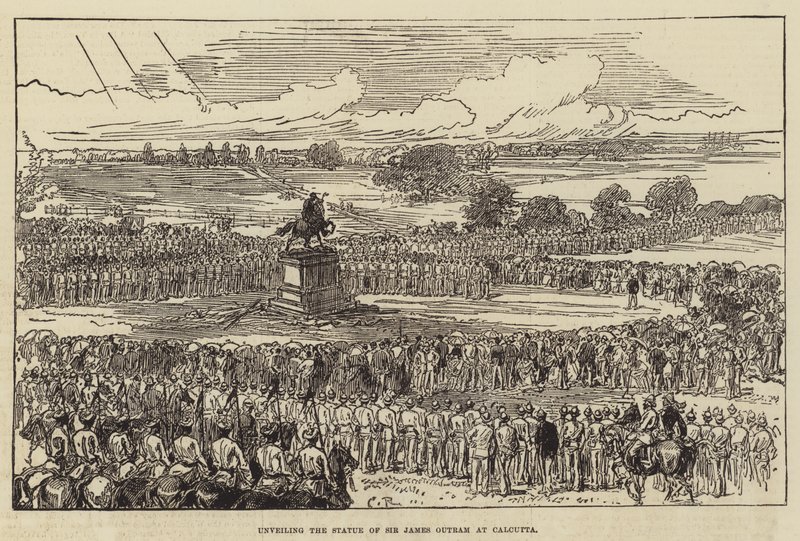 Afsløring af statuen af Sir James Outram i Calcutta af Sir John Charles Robinson