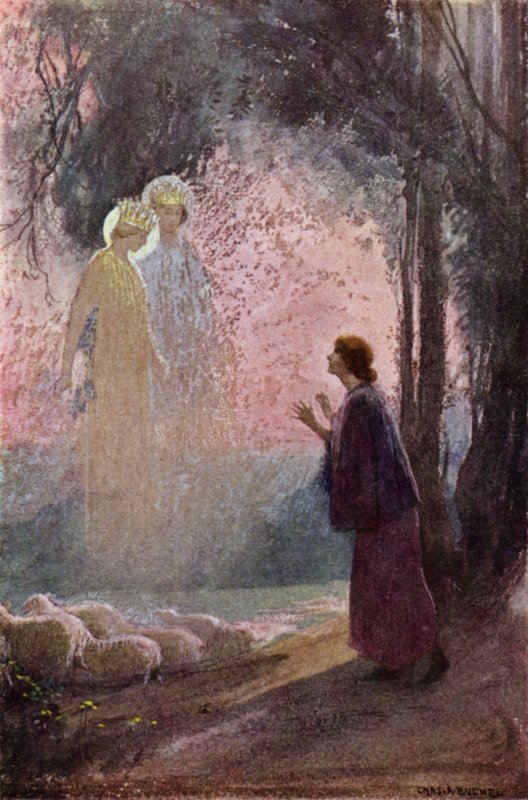 Joan of Arc: The Call (farve litho) af Charles A. Buchel