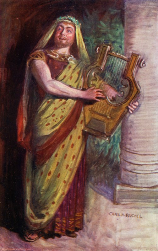 Phemius, Mr Courtice Pounds (farve litho) af Charles A. Buchel