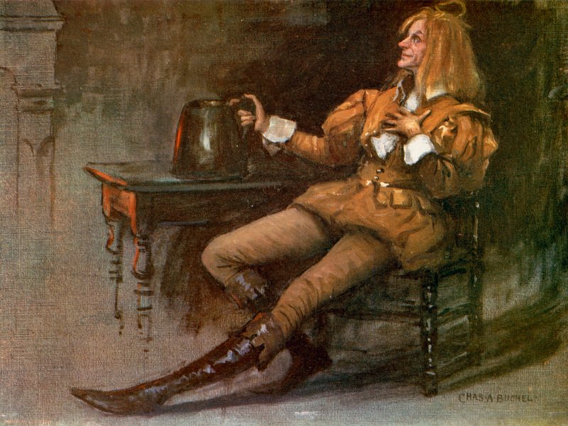Twelfth Night: Sir Andrew Aguecheek, Mr Norman Forbes (farve litho) af Charles A. Buchel