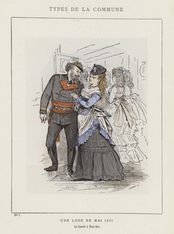 En loge i maj 1871, Au Canard a Trois Becs af Charles Albert d Arnoux Bertall