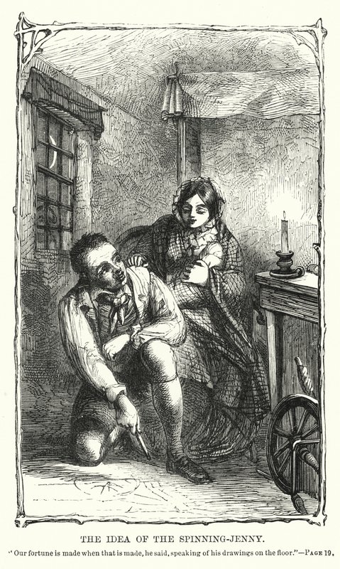 Ideen om spinning-jenny (gravering) af Charles Altamont Doyle
