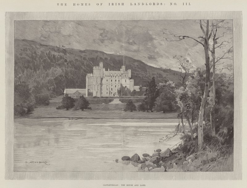 Castlewellan, huset og søen af Charles Auguste Loye