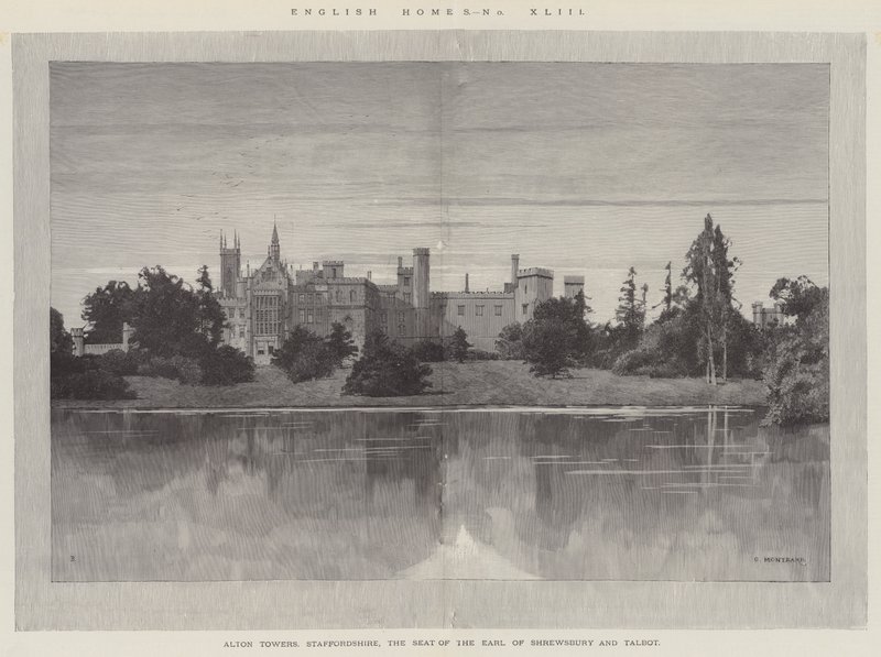 Engelske huse, Alton Towers, Staffordshire, sæde for jarlen af Shrewsbury og Talbot af Charles Auguste Loye
