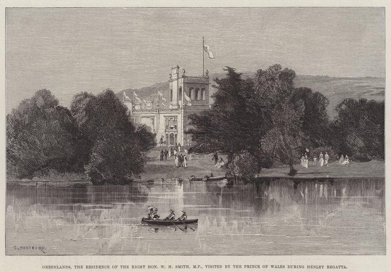Greenlands, Residens for Højre Ærede W H Smith, MP, besøgt af Prinsen af Wales under Henley Regatta af Charles Auguste Loye