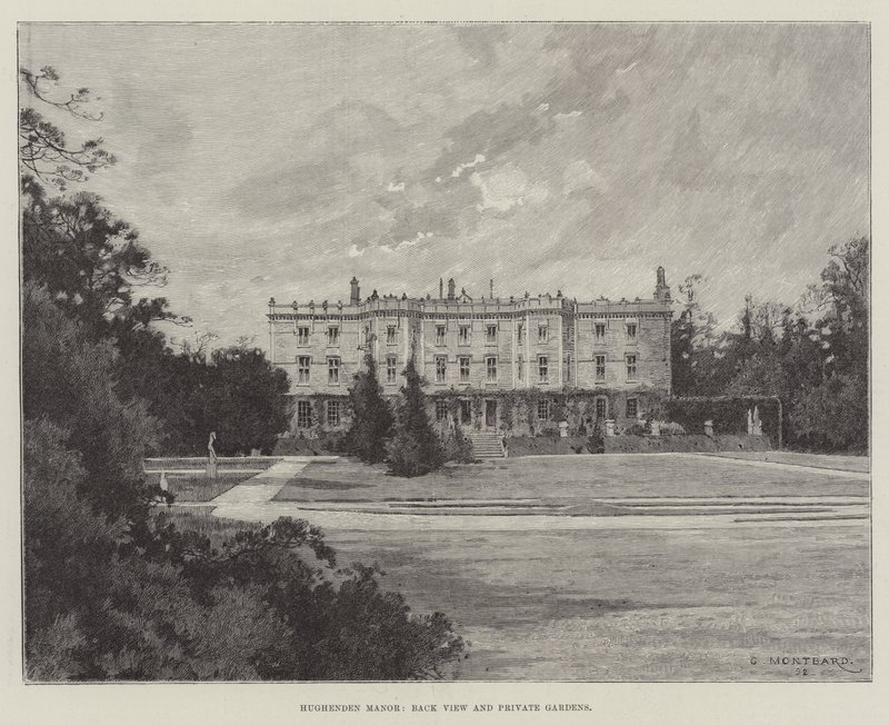 Hughenden Manor, Back View og Private Gardens af Charles Auguste Loye