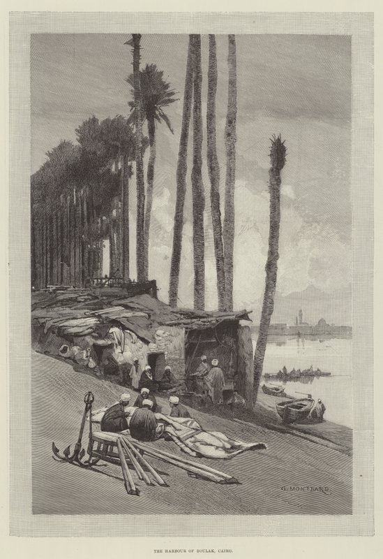 Havnen i Boulak, Kairo af Charles Auguste Loye