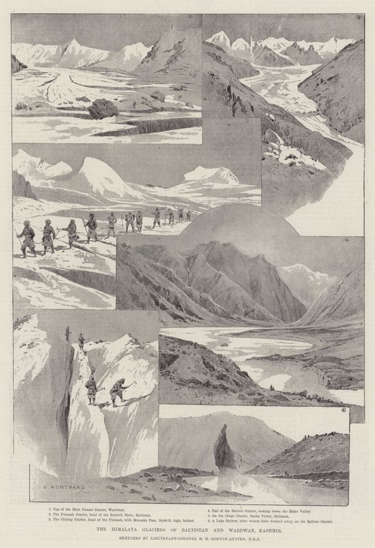 Himalaya-gletsjerne i Baltistan og Wardwan, Kashmir af Charles Auguste Loye