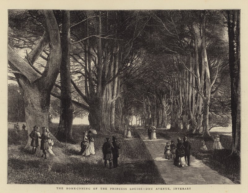 Prinsessen Louises hjemkomst, Dhu Avenue, Inverary af Charles Auguste Loye