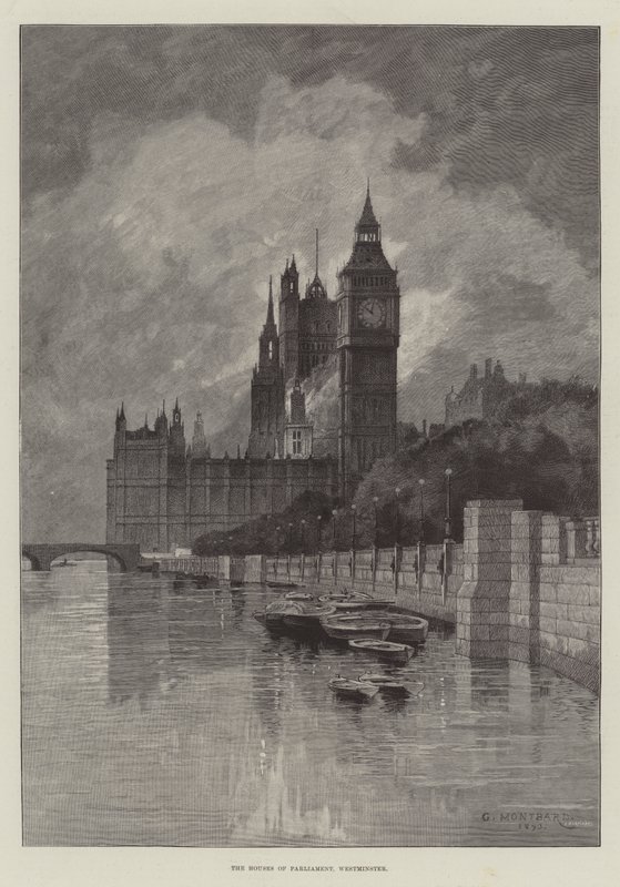 Houses of Parliament, Westminster af Charles Auguste Loye