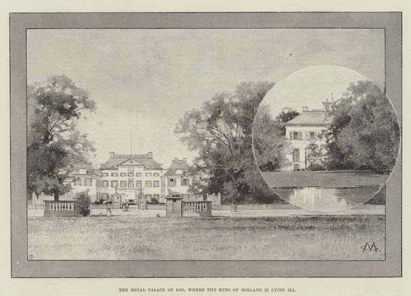 Det kongelige palads i Loo, hvor kongen af Holland ligger syg af Charles Auguste Loye