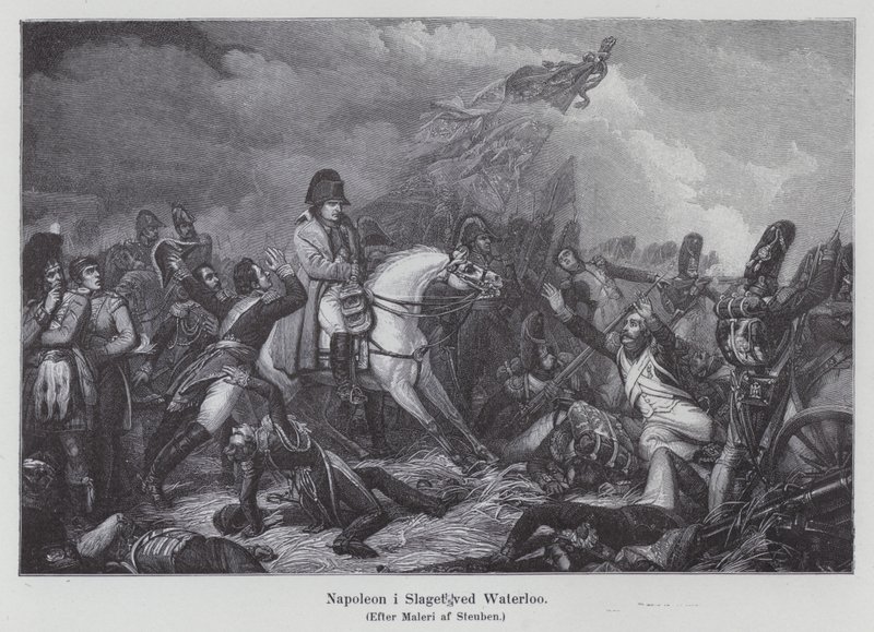 Napoleon i slaget ved Waterloo af Charles Auguste Steuben