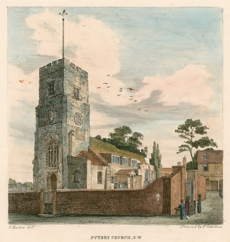 Putney Church, London af Charles Burton