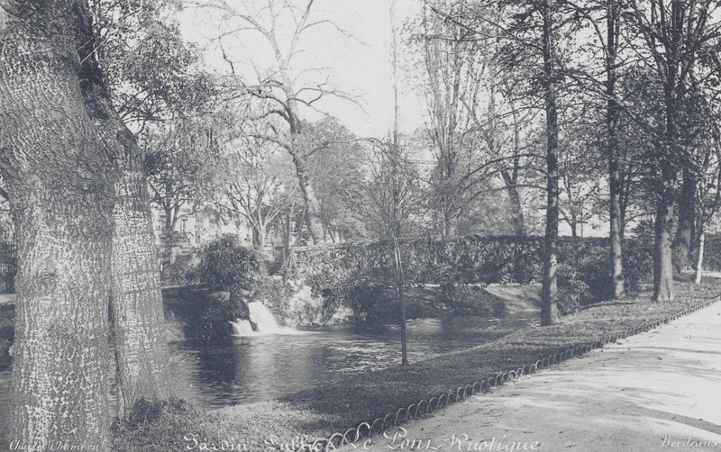 Bordeaux: Jardin-Public, den rustikke bro (s/h-foto) af Charles Chambon