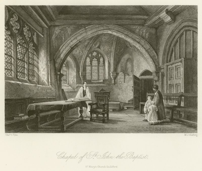 St John the Baptists kapel, St Marys Church Guildford af Charles Claude Pyne