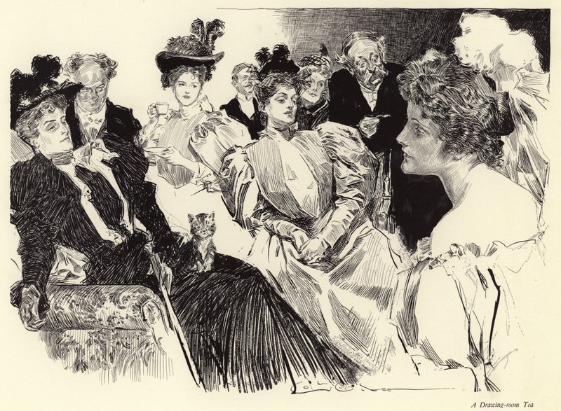 En te i en tegnestue af Charles Dana Gibson