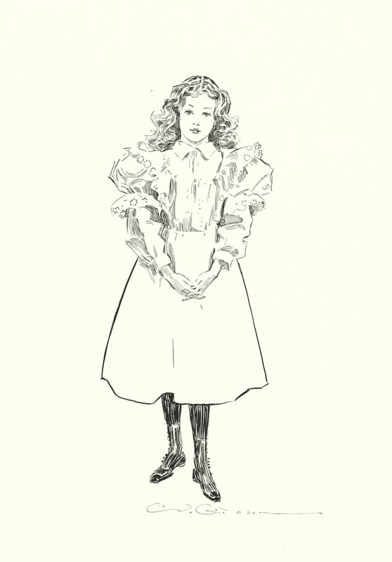 En lille amerikansk pige (litografi) af Charles Dana Gibson