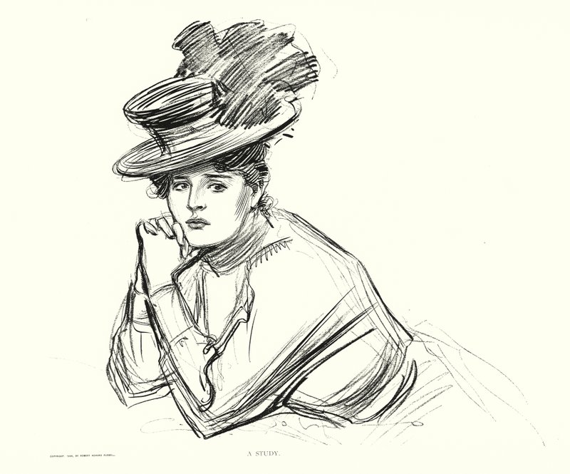En undersøgelse (litografi) af Charles Dana Gibson