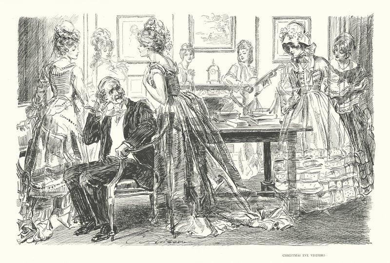 Besøgende juleaften (litografi) af Charles Dana Gibson