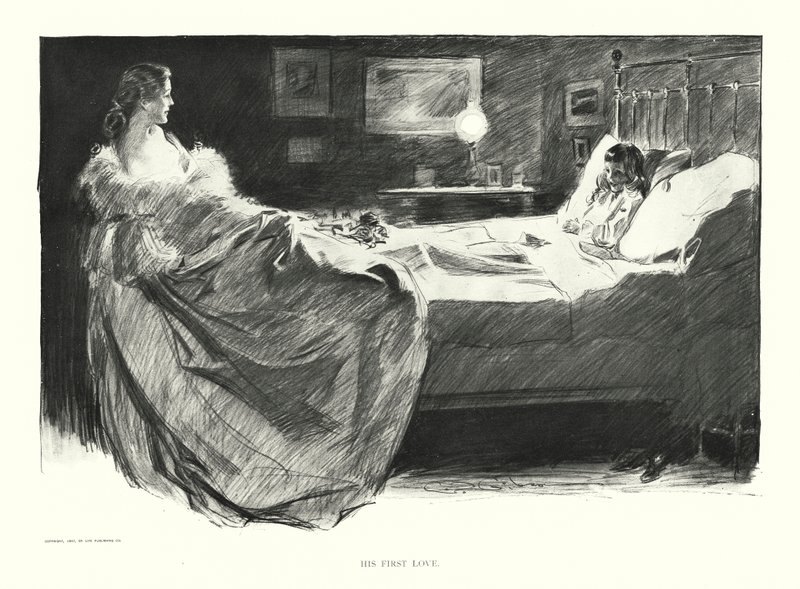 Hans første kærlighed (litografi) af Charles Dana Gibson