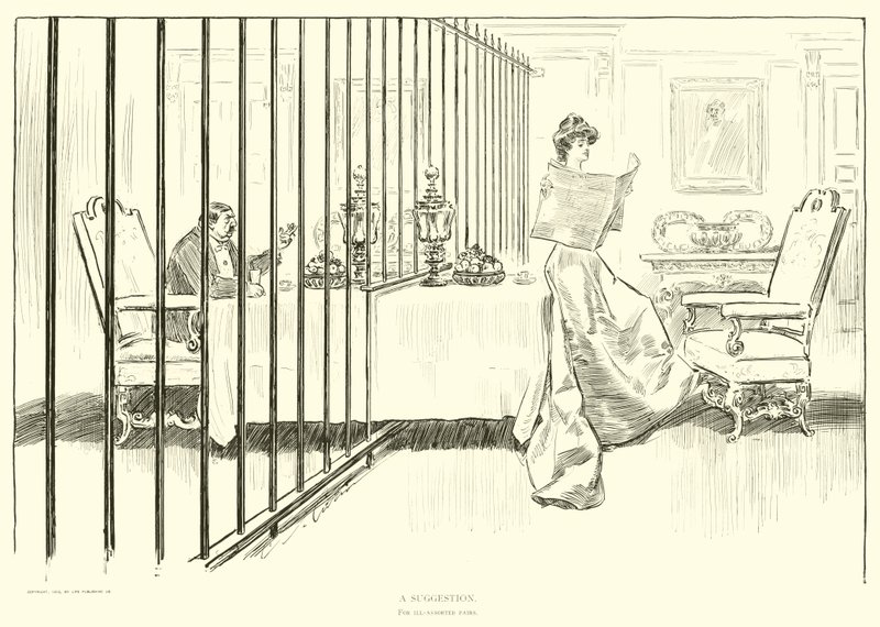 Illustration til Den sociale stige af Charles Dana Gibson