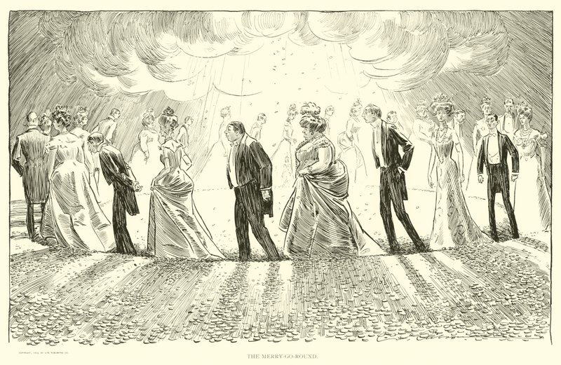 Illustration til Den sociale stige af Charles Dana Gibson