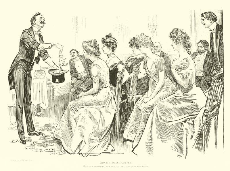 Illustration til Den sociale stige af Charles Dana Gibson