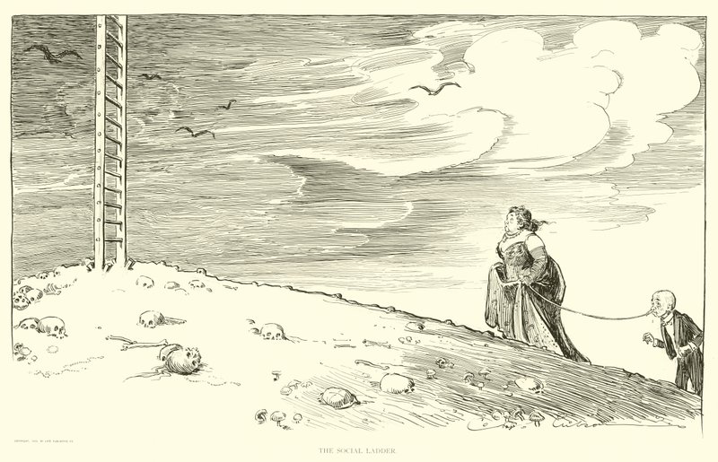 Illustration til Den sociale stige af Charles Dana Gibson