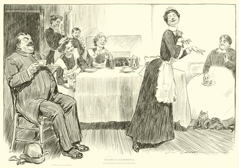 Illustration til Den sociale stige af Charles Dana Gibson