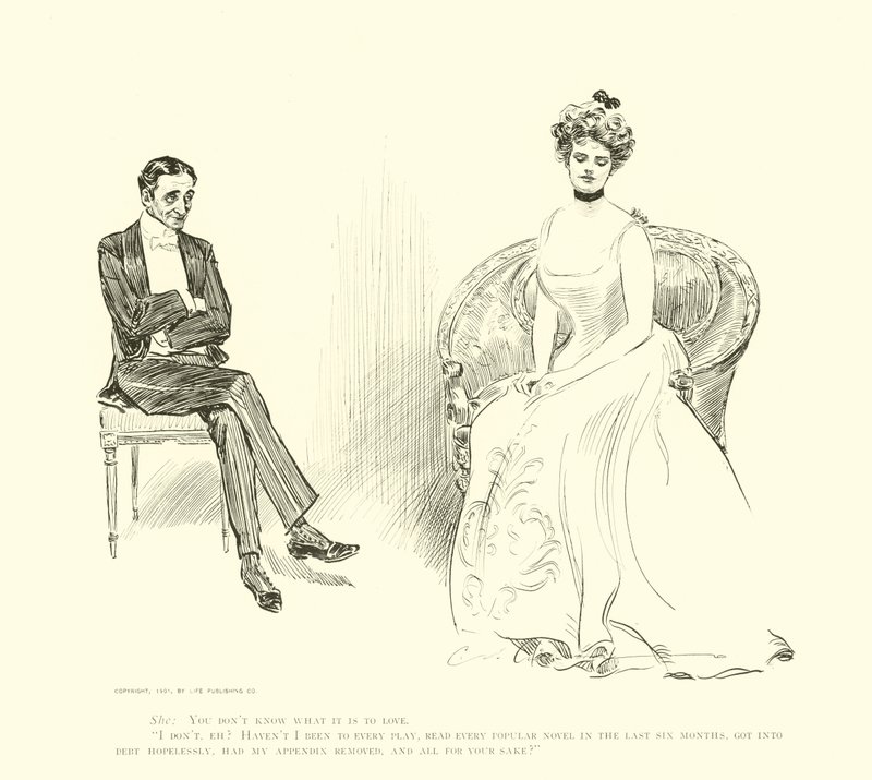 Illustration til Den sociale stige af Charles Dana Gibson
