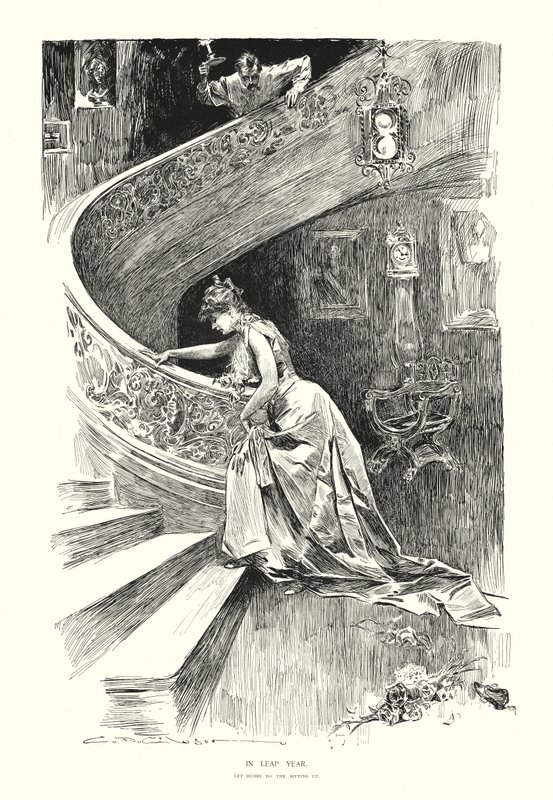 I skudår (litho) af Charles Dana Gibson