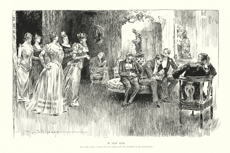 I skudår (litho) af Charles Dana Gibson