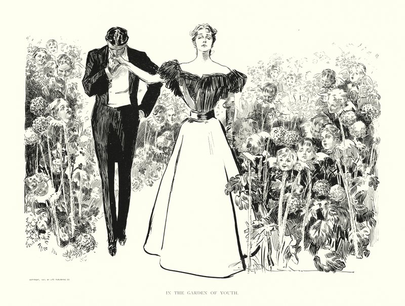 I ungdommens have (litografi) af Charles Dana Gibson