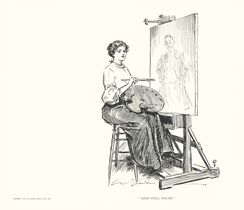 "Stå stille, tak" (litografi) af Charles Dana Gibson