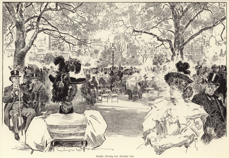 Søndag morgen, nær Stanhope Gate, Hyde Park af Charles Dana Gibson