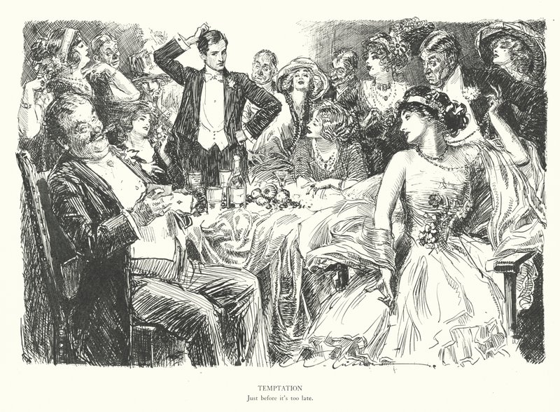 Fristelse, lige før det er for sent (litografi) af Charles Dana Gibson