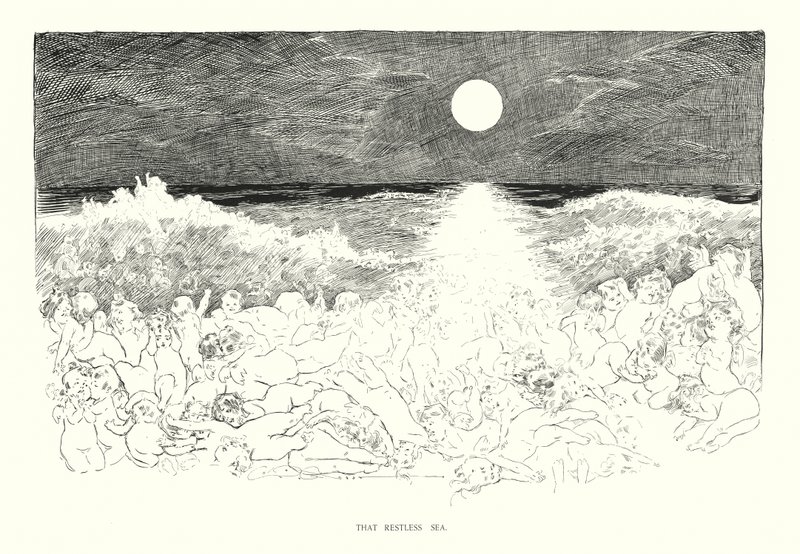 Det urolige hav (litografi) af Charles Dana Gibson