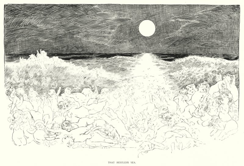 Det rastløse hav (litho) af Charles Dana Gibson