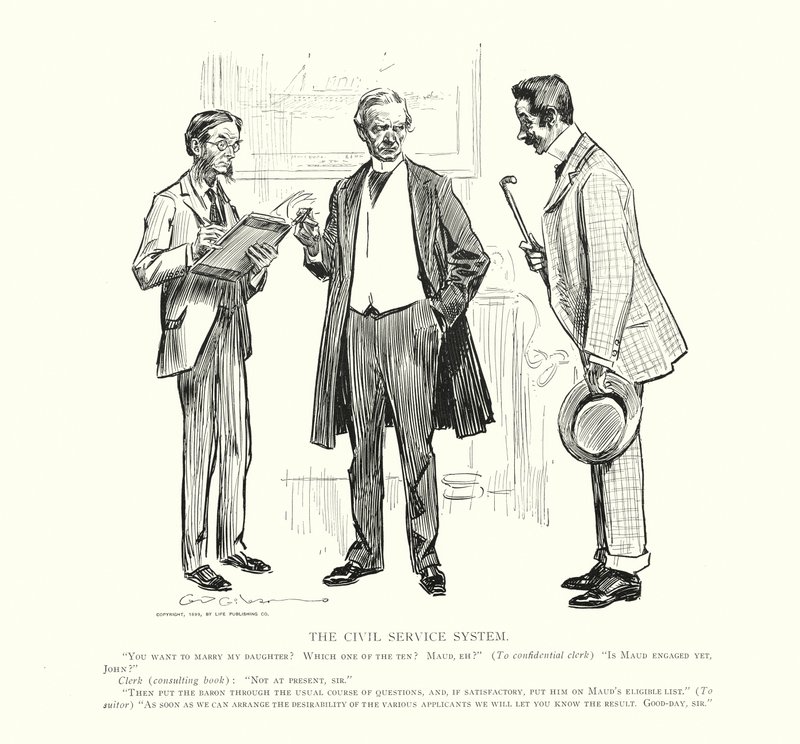 Det offentlige tjenestemandssystem (litho) af Charles Dana Gibson