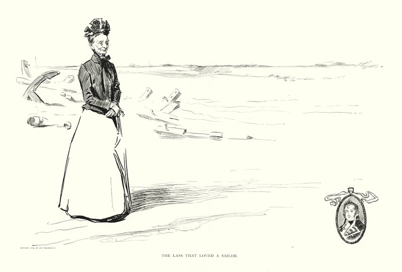 Pigen, der elskede en sømand (litografi) af Charles Dana Gibson