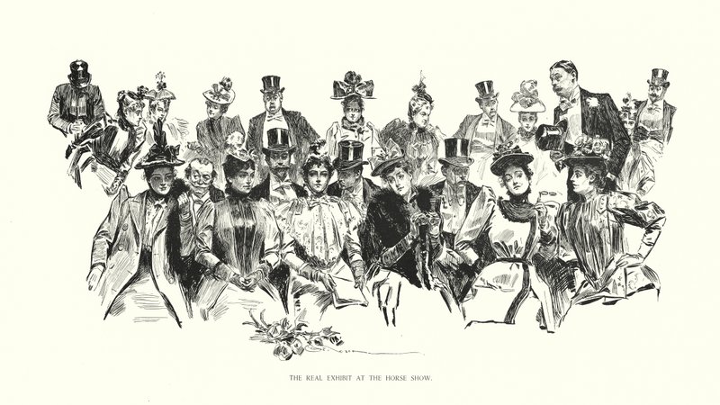 Den virkelige udstilling ved hesteshowet (litografi) af Charles Dana Gibson