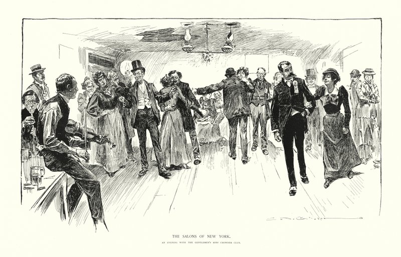 Salonerne i New York (litografi) af Charles Dana Gibson