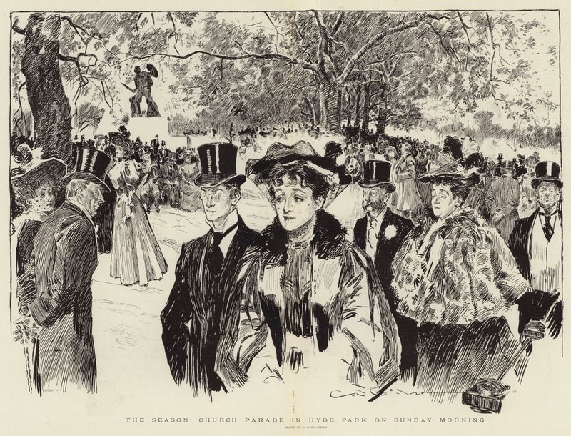 Sæsonen, Church Parade i Hyde Park søndag morgen af Charles Dana Gibson