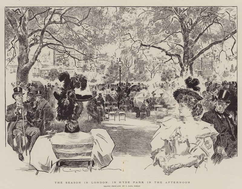 Sæsonen i London, i Hyde Park om eftermiddagen af Charles Dana Gibson