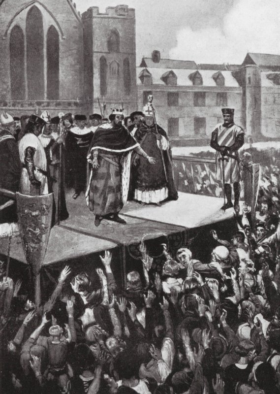 Edward I taler til sine undersåtter af Charles Daniel Ward
