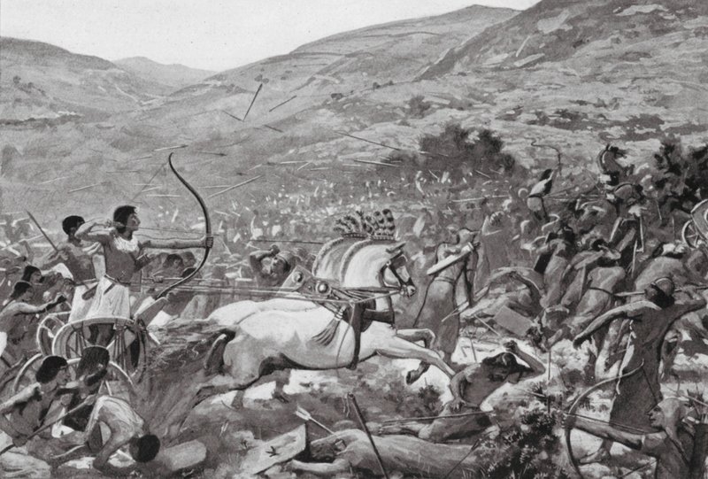Sety I i Syrien, XIX. dynasti (litografi) af Charles Daniel Ward