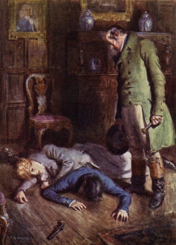 Illustration til The Amateur Gentleman af Jeffery Farnol (farve litho) af Charles Edmund (after) Brock